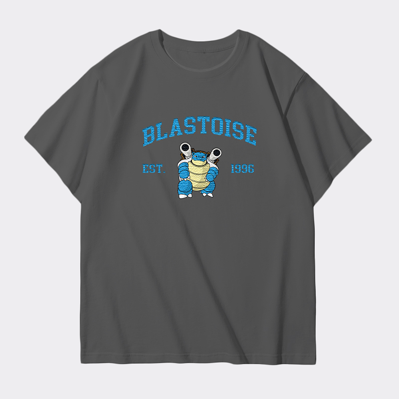Blastoise Adorable Anime-Themed Embroidered T-Shirt,Crewneck,Hoodie-Trendy Versatile and a Thoughtful Gift for Friends,H-C-712