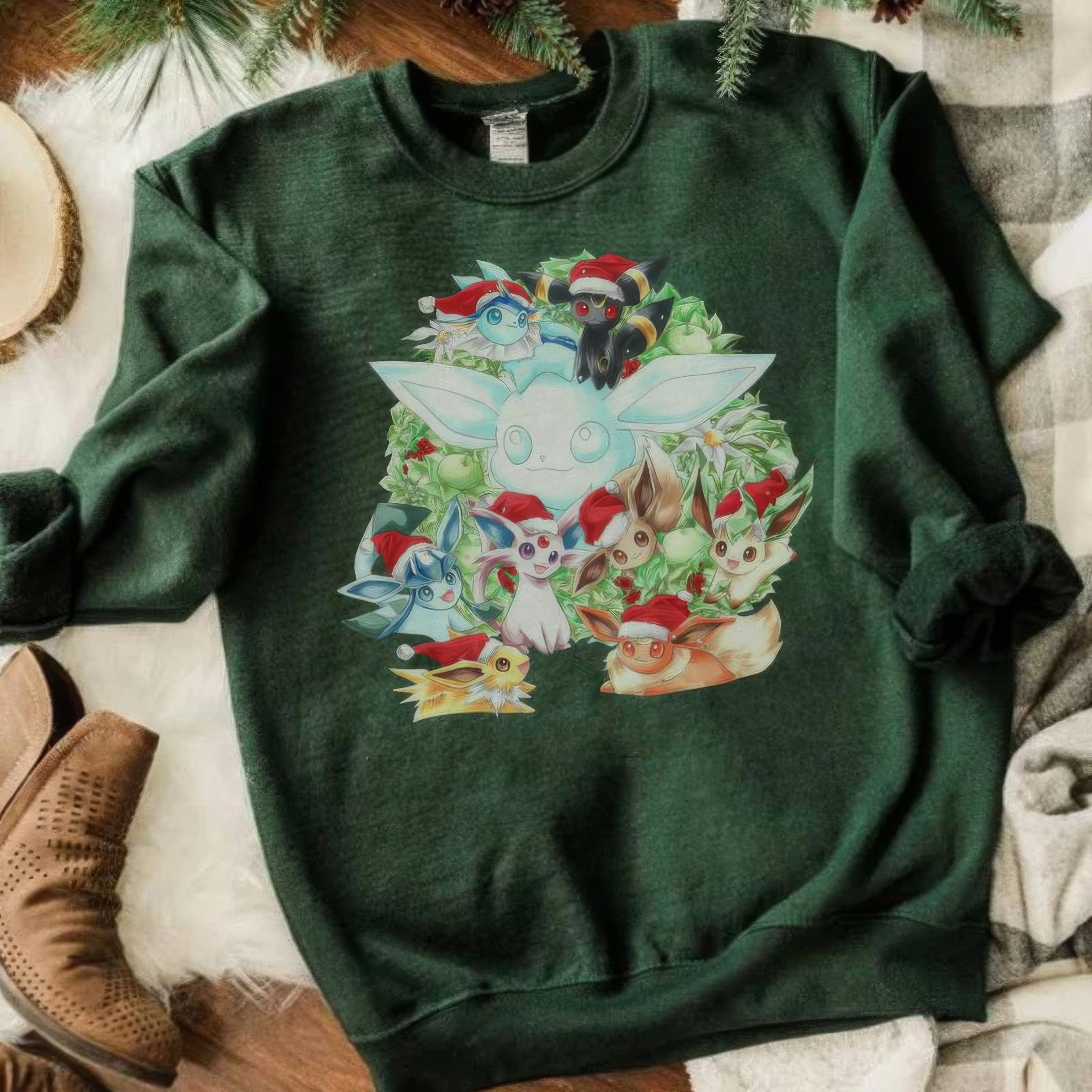 Eevee EvolutiOns Christmas Vintage Unisex T-Shirt,Crewneck,Hoodie For Gift,H-C-1038