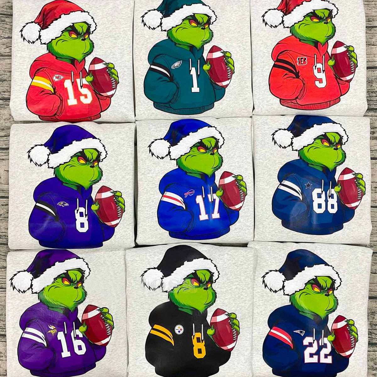 Grinch Christmas x NFL Football T-Shirt,Crewneck,Hoodie For Gift,TS-C-347