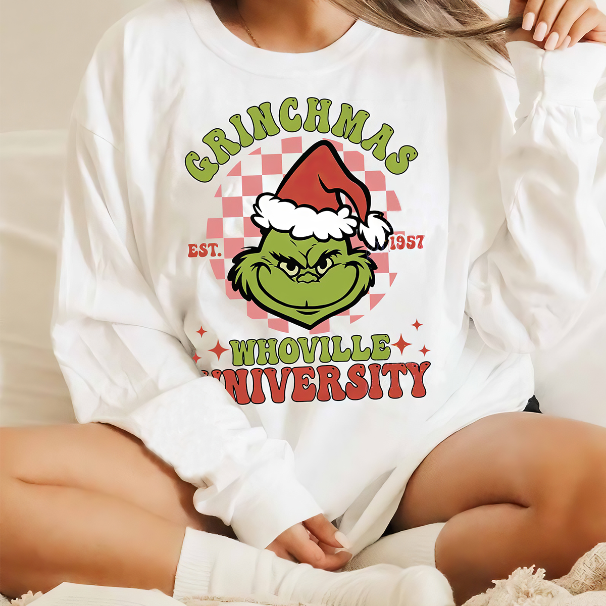 Grinchmas Whoville University T-Shirt,Crewneck,Hoodie For Gift,TS-C-333