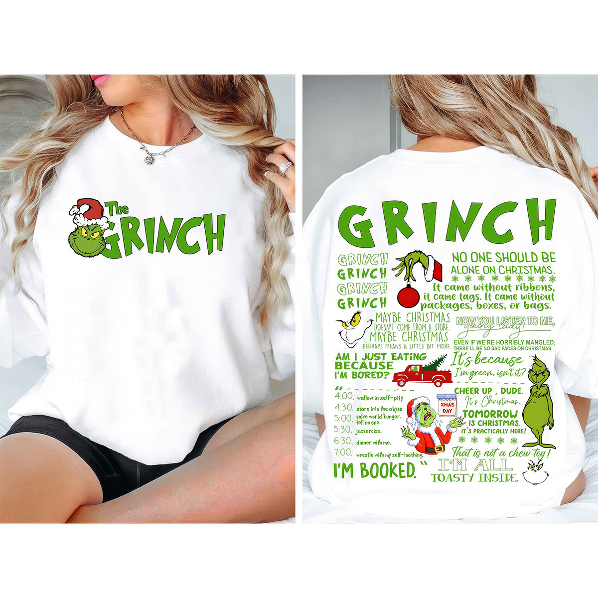 The Grinch Full Day Schedule T-Shirt,Crewneck,Hoodie,Gift For Christmas,TS-C-385