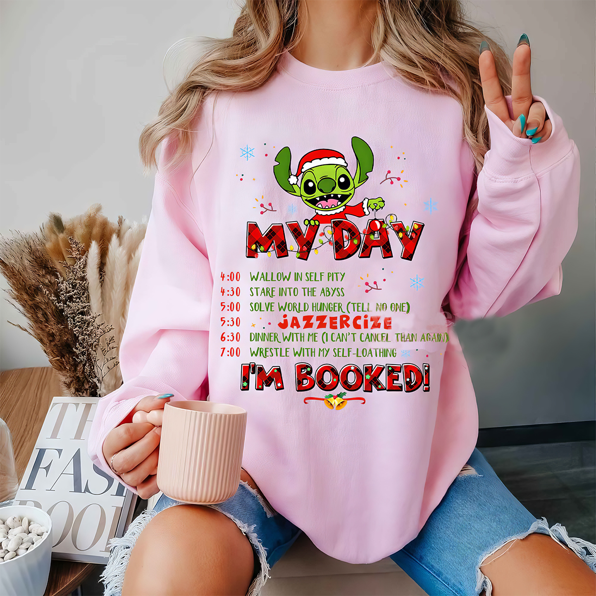 Stitch Grinch I’m booked Christmas T-Shirt,Crewneck,Hoodie,TS-C-399