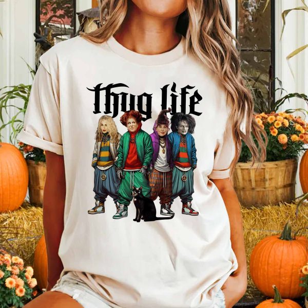 Sweat à capuche avec personnages d'horreur d'Halloween THUG LIFE, TS-C-103