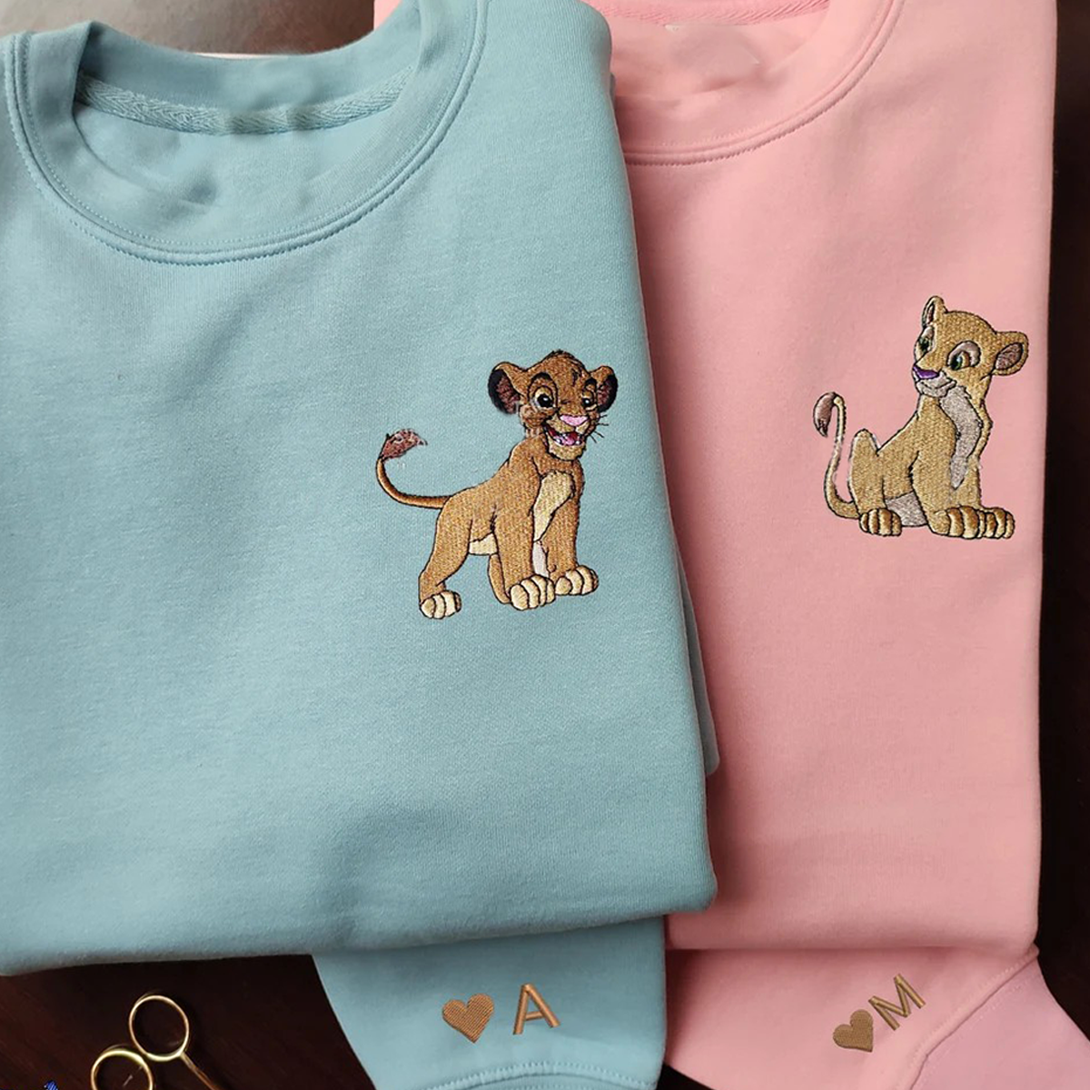 Embroidered Animal Couple Lovely Characters T-Shirt,Crewneck,Hoodie,TS-C-469