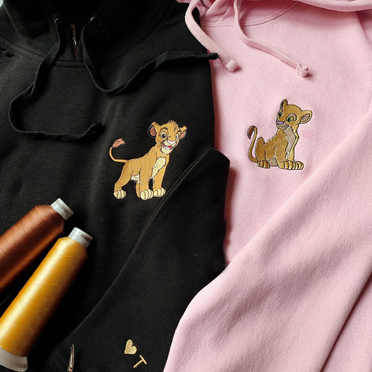 Embroidered Animal Couple Lovely Characters T-Shirt,Crewneck,Hoodie,TS-C-469