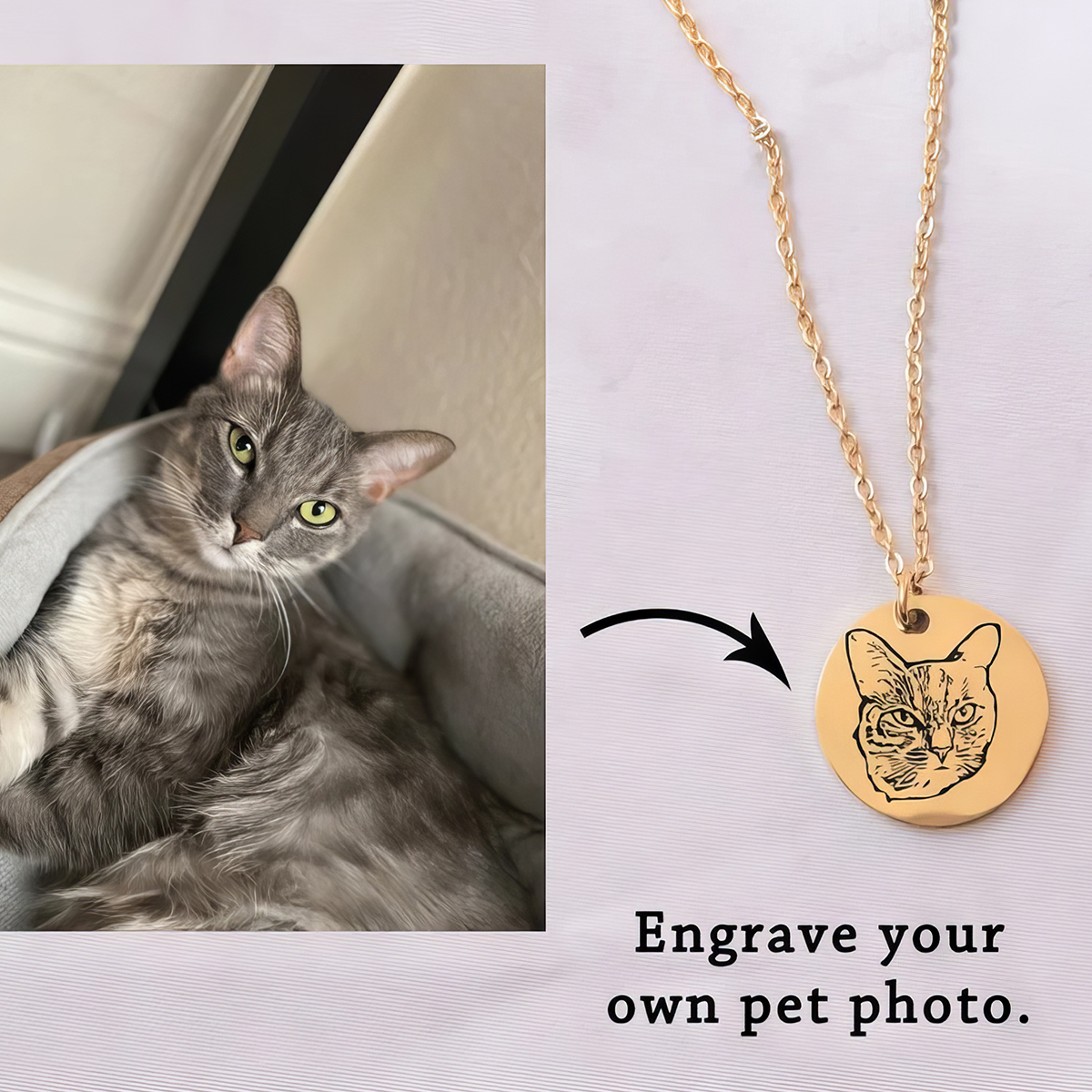 Custom Pet Dog Cat Photo Portrait Personalized Necklace Jewelry,J-A-262