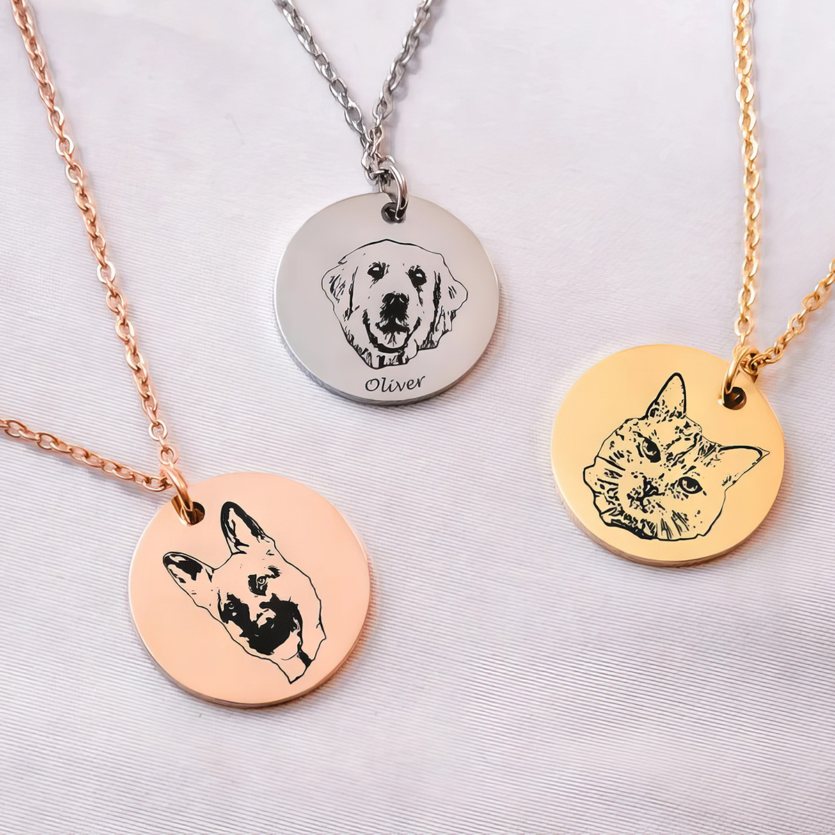 Custom Pet Dog Cat Photo Portrait Personalized Necklace Jewelry,J-A-262