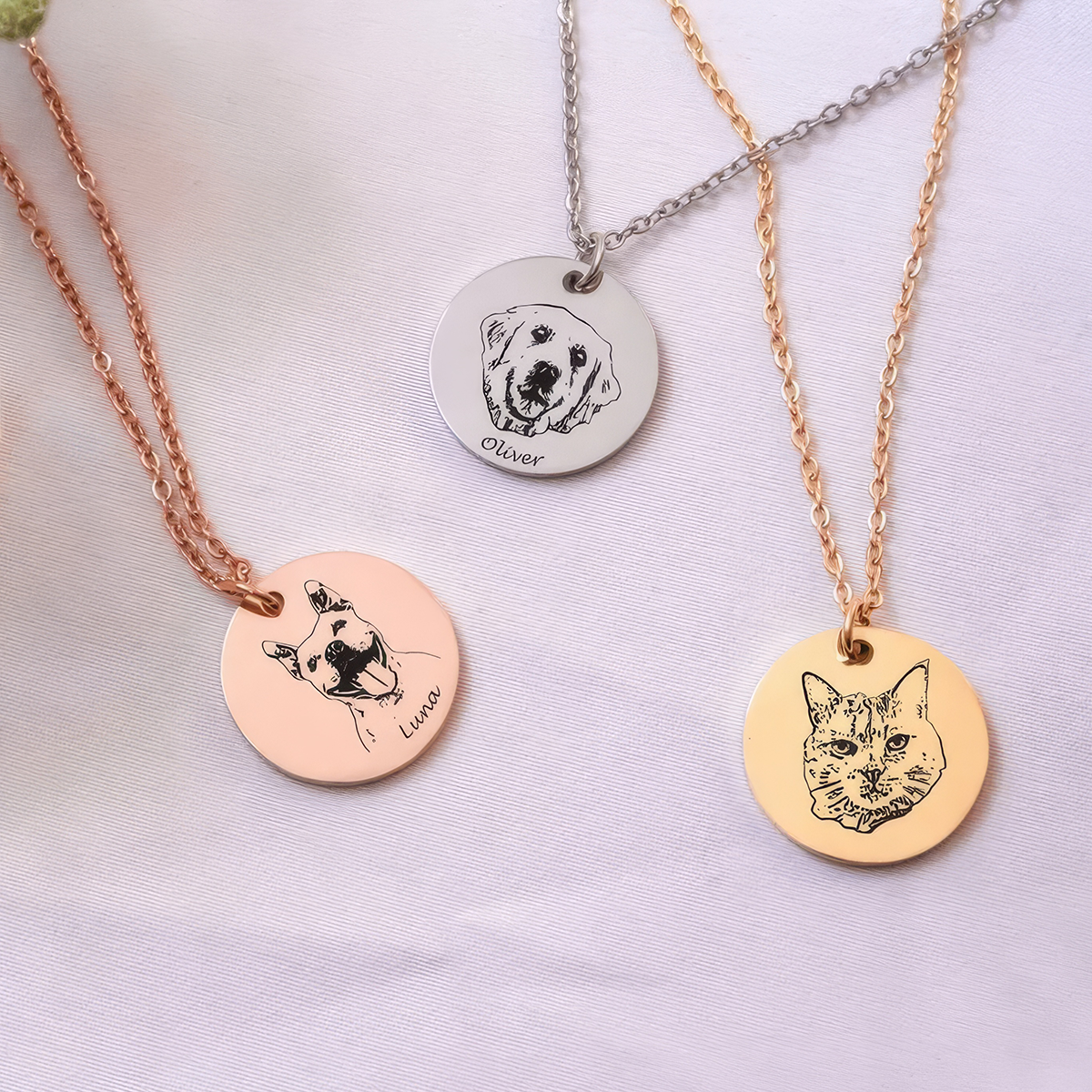 Custom Pet Dog Cat Photo Portrait Personalized Necklace Jewelry,J-A-262