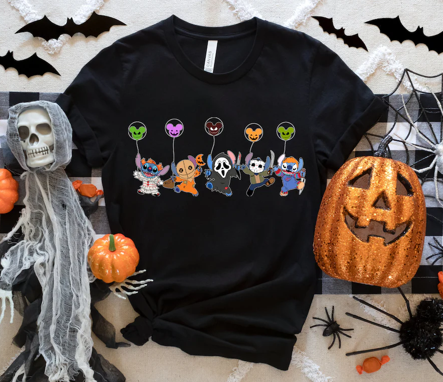 Stitch Horror Halloween Shirt,Disney Spooky Season Crewneck,H-C-184