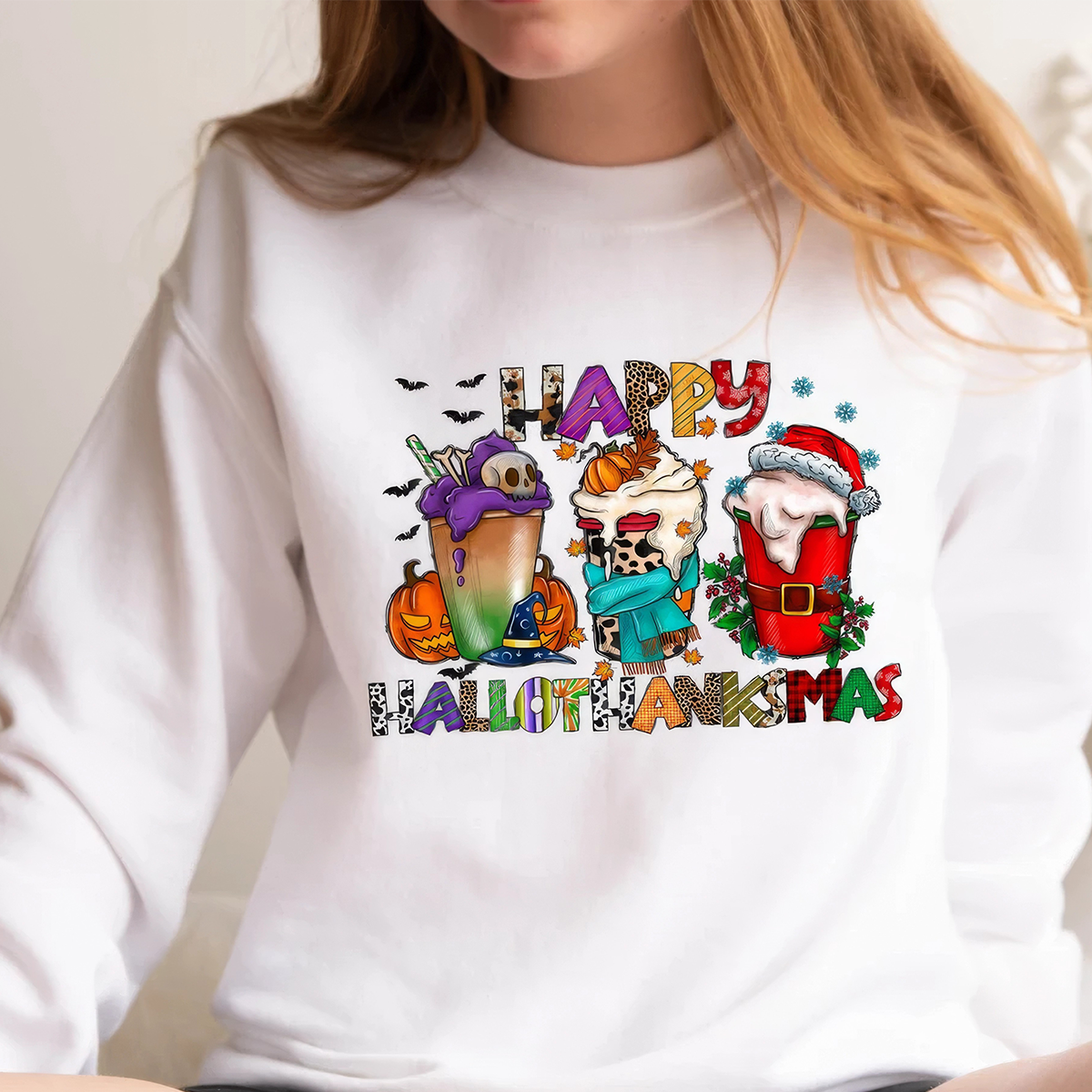 Happy Hallo ThanksMas Holiday Season Christmas T-Shirt,Crewneck,Hoodie,TS-C-660