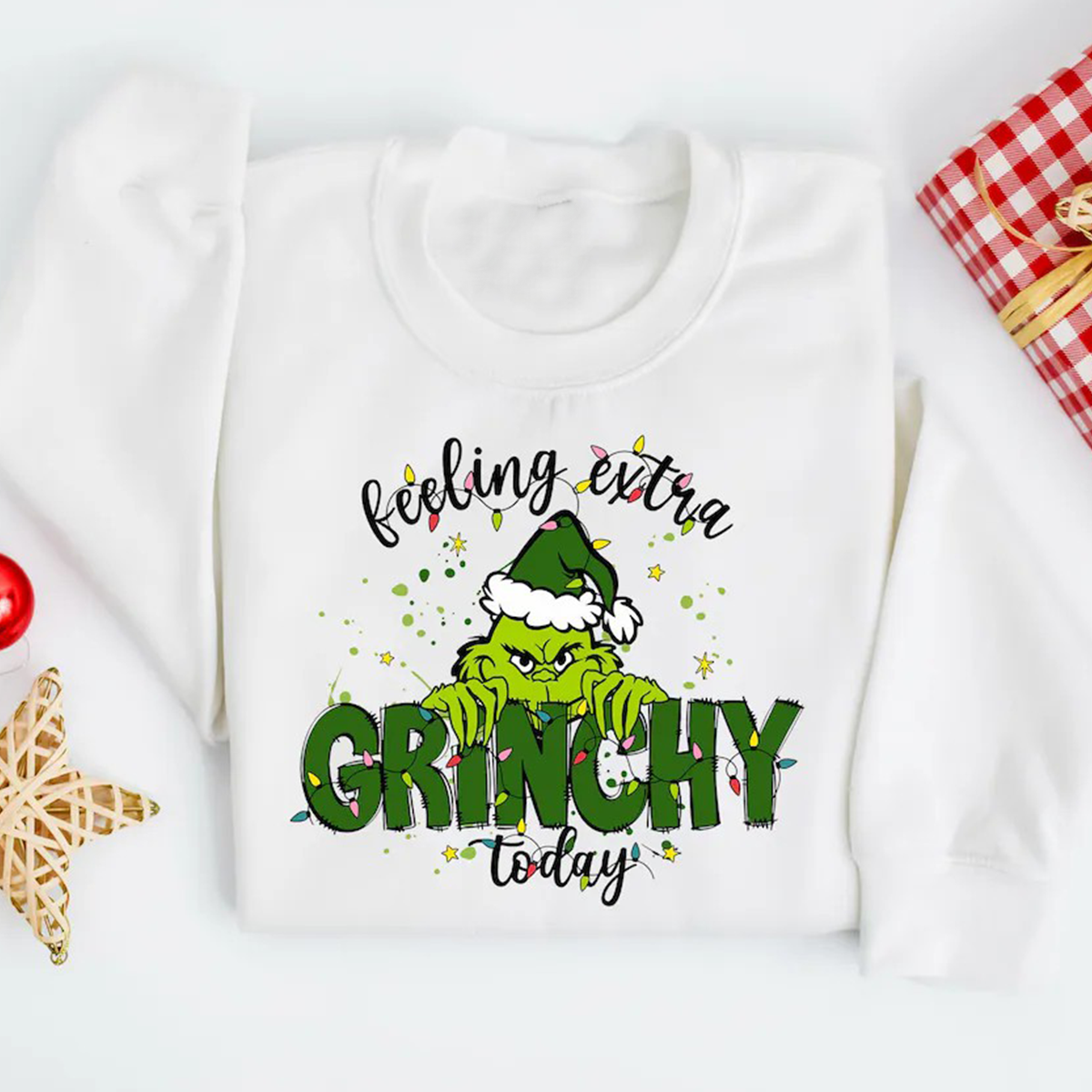 Feeling Extra Grinchy Today Christmas Funny T-Shirt,Crewneck,Hoodie,TS-C-663