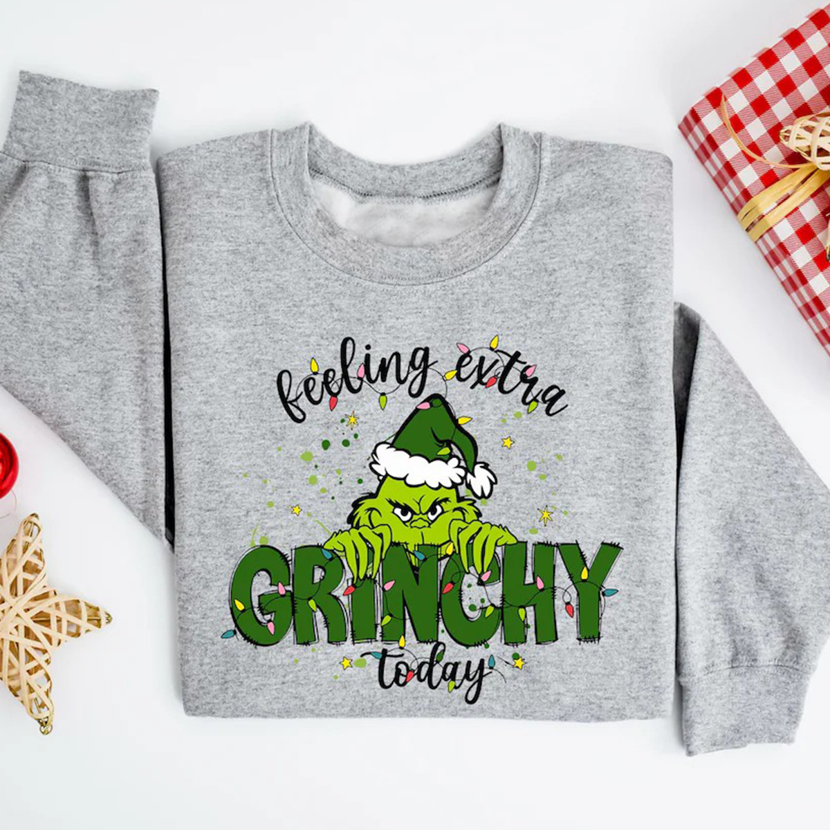 Feeling Extra Grinchy Today Christmas Funny T-Shirt,Crewneck,Hoodie,TS-C-663