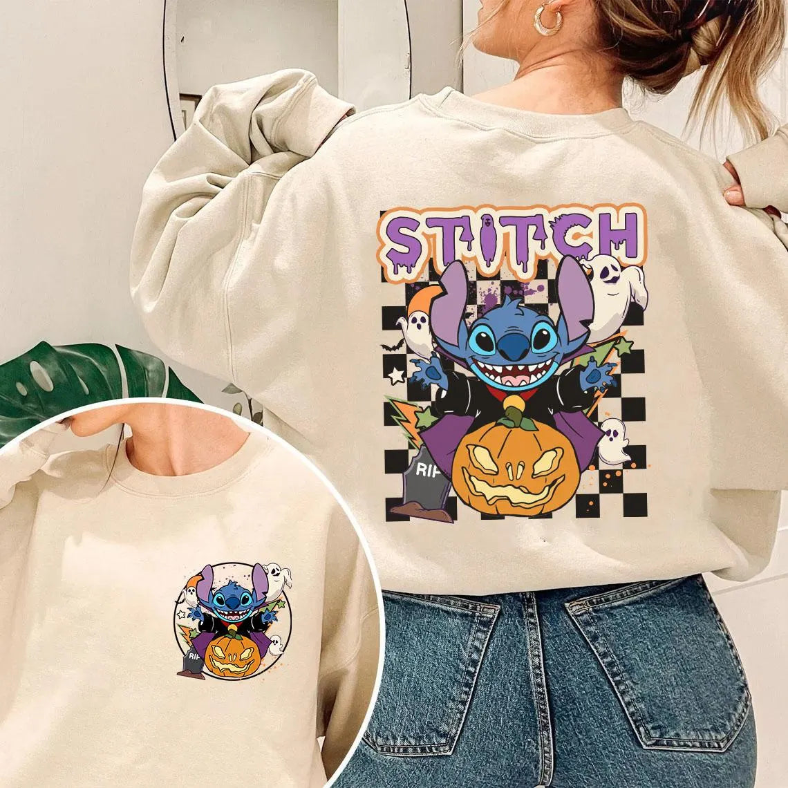 Halloween Lilo and Stitch Spooky Vibes T-Shirt,Crewneck,Hoodie,H-C-187