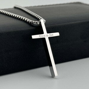 Engraved Cross Necklace Custom Cross With Name For Gift,J-A-293