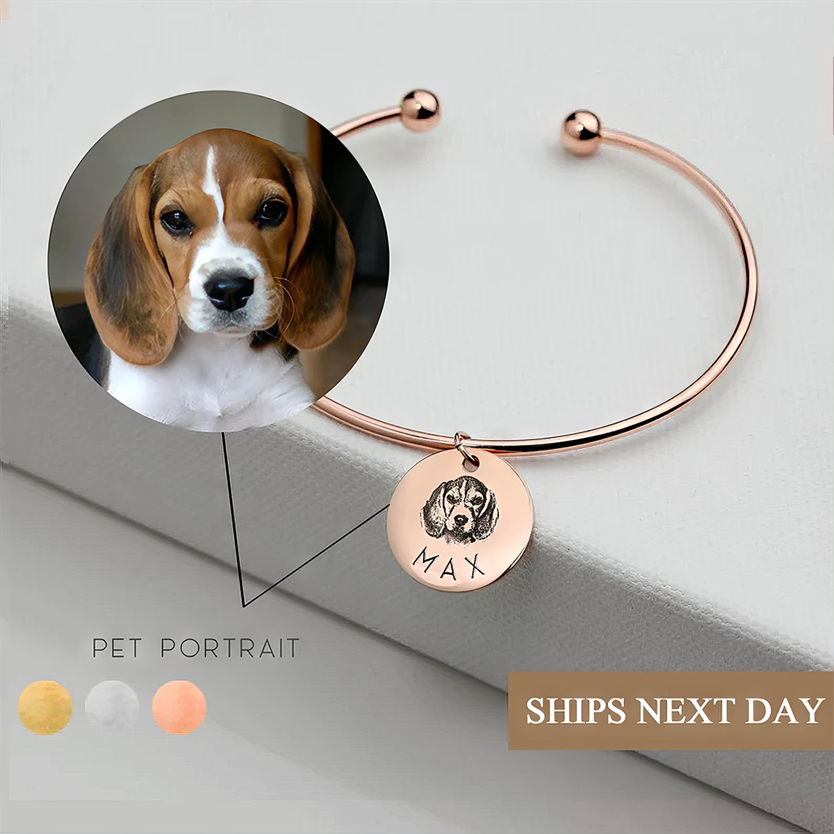 Custom Pet Portrait From Photo Cuff Bracelet,Personalized Jewelry For Pet Lovers,J-A-272