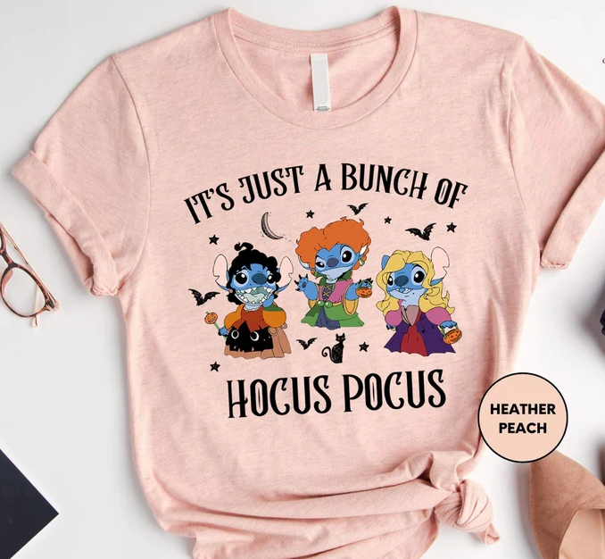 It's Just A Bunch Of Hocus Pocus Halloween Stitch T-Shirt,Crewneck,Hoodie,H-C-188