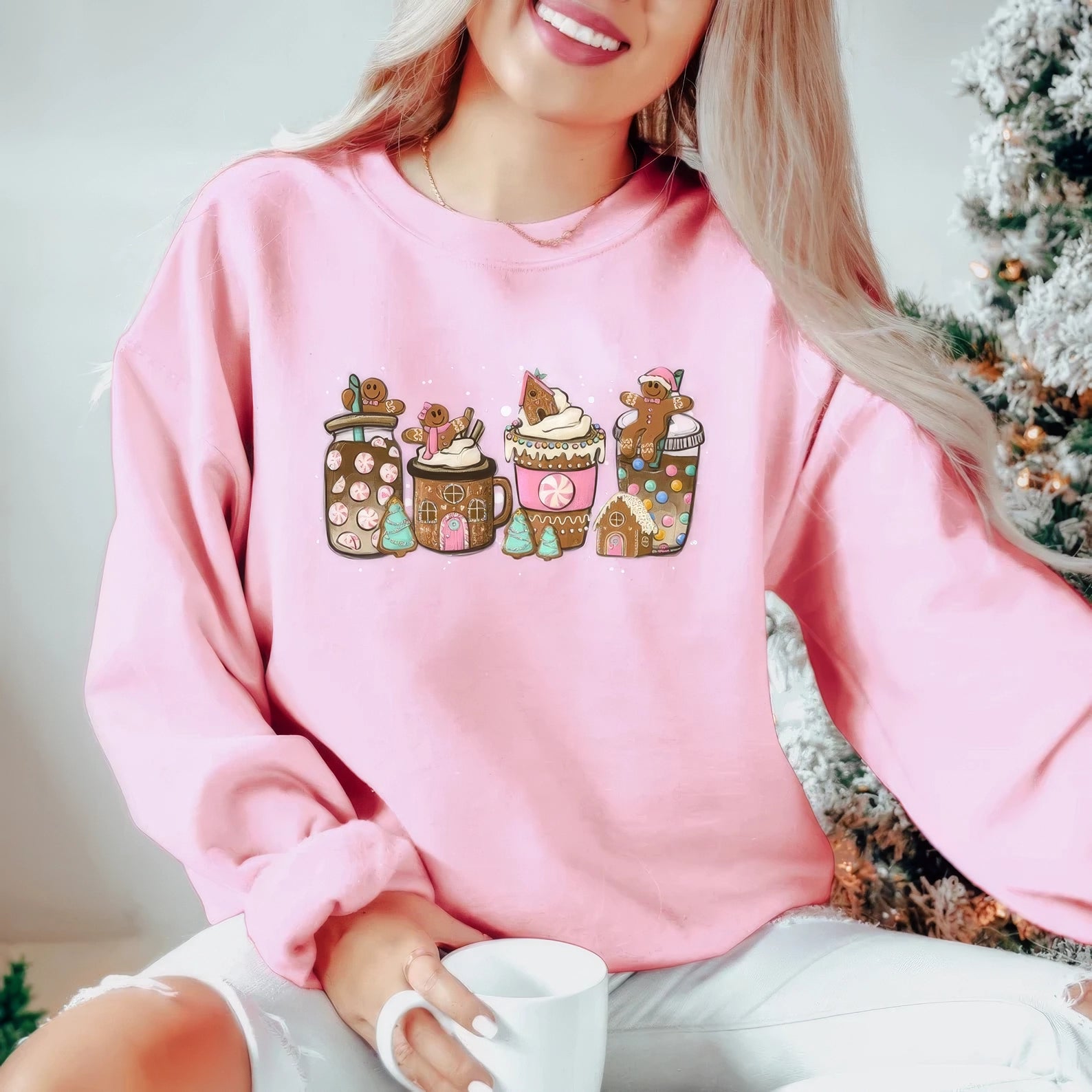 Gingerbread Christmas Coffee Women Holiday Gift T-Shirt,Crewneck,Hoodie,TS-C-694