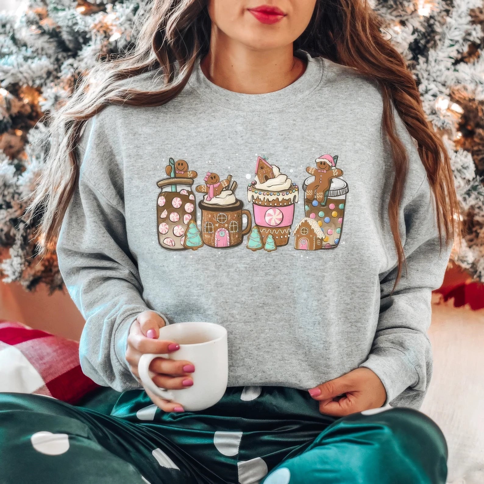 Gingerbread Christmas Coffee Women Holiday Gift T-Shirt,Crewneck,Hoodie,TS-C-694