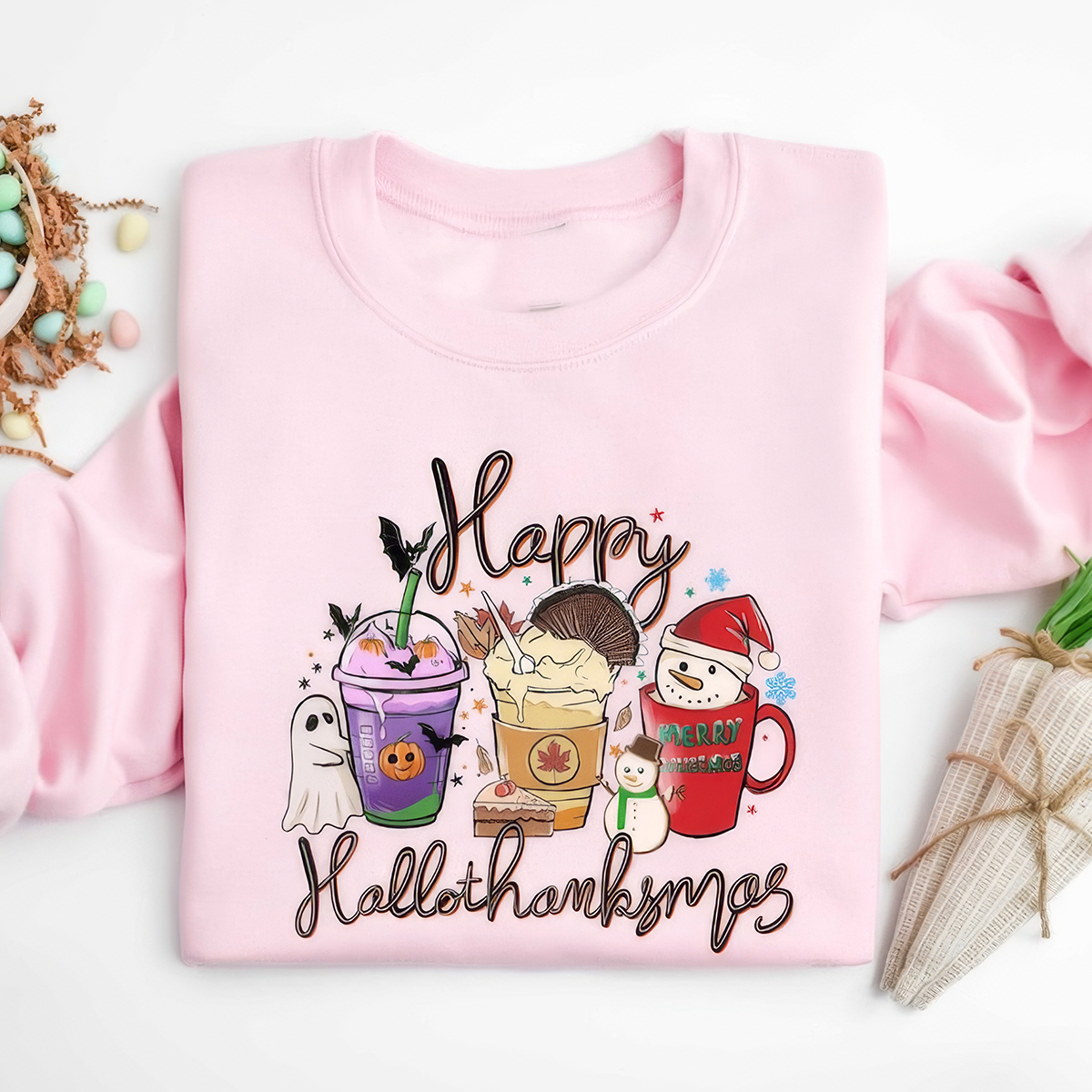 Happy Hallo ThanksMas Holiday Season Christmas T-Shirt,Crewneck,Hoodie,TS-C-661