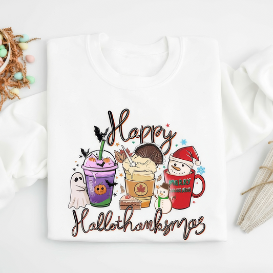 Happy Hallo ThanksMas Holiday Season Christmas T-Shirt,Crewneck,Hoodie,TS-C-661