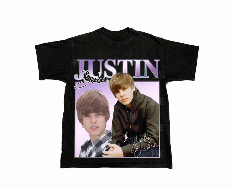 T-shirt JUSTIN BIEBER, col ras du cou, sweat à capuche, HP-066