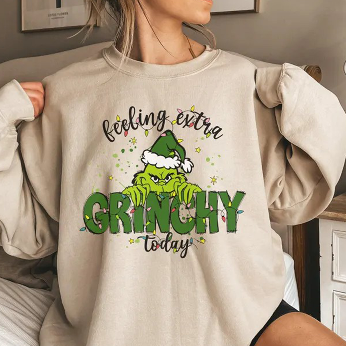 Feeling Extra Grinchy Today Christmas Funny T-Shirt,Crewneck,Hoodie,TS-C-663