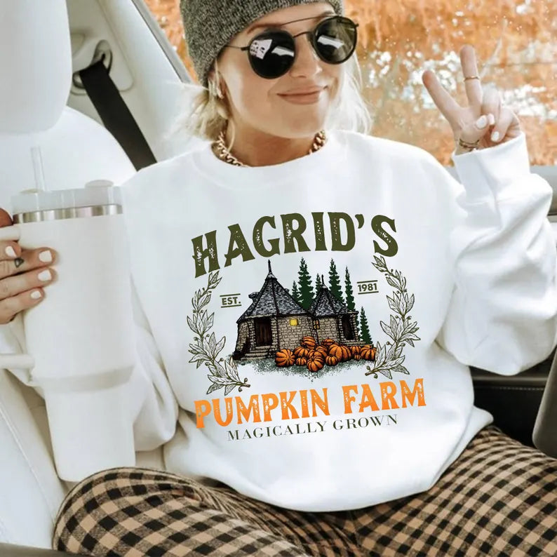 Hagrid's Pumpkin Farm Spooky Season Halloween T-Shirt,Crewneck,Hoodie,TS-C-206