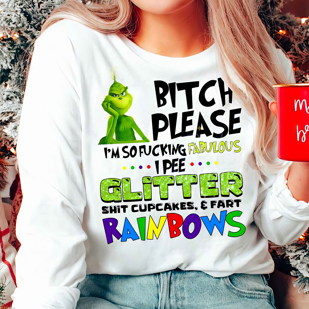 Grinch Rainbows T-Shirt,Crewneck,Hoodie,Gift For Christmas,TS-C-332