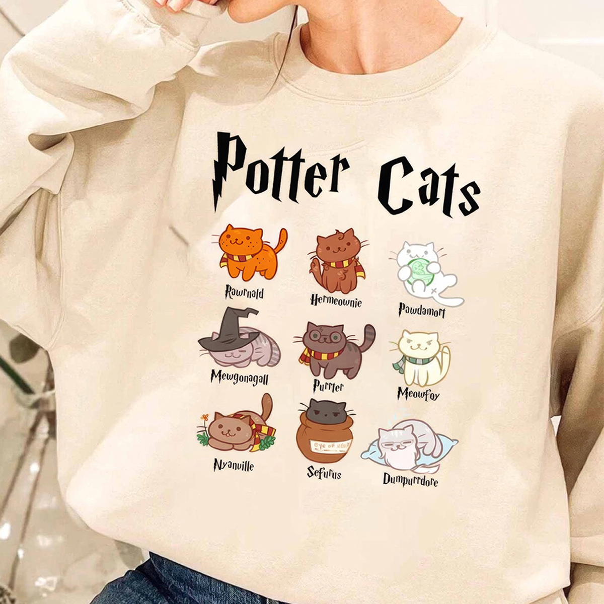 Potter Cute Cats Halloween T-Shirt,Crewneck,Hoodie For Gift,TS-C-471