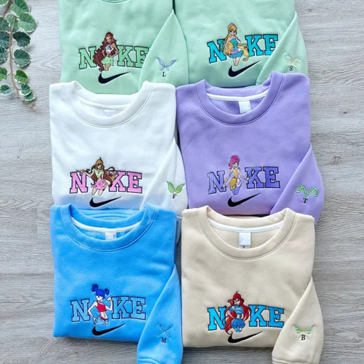 T-shirt brodé WinX Club, col ras du cou, sweat à capuche, HN-050