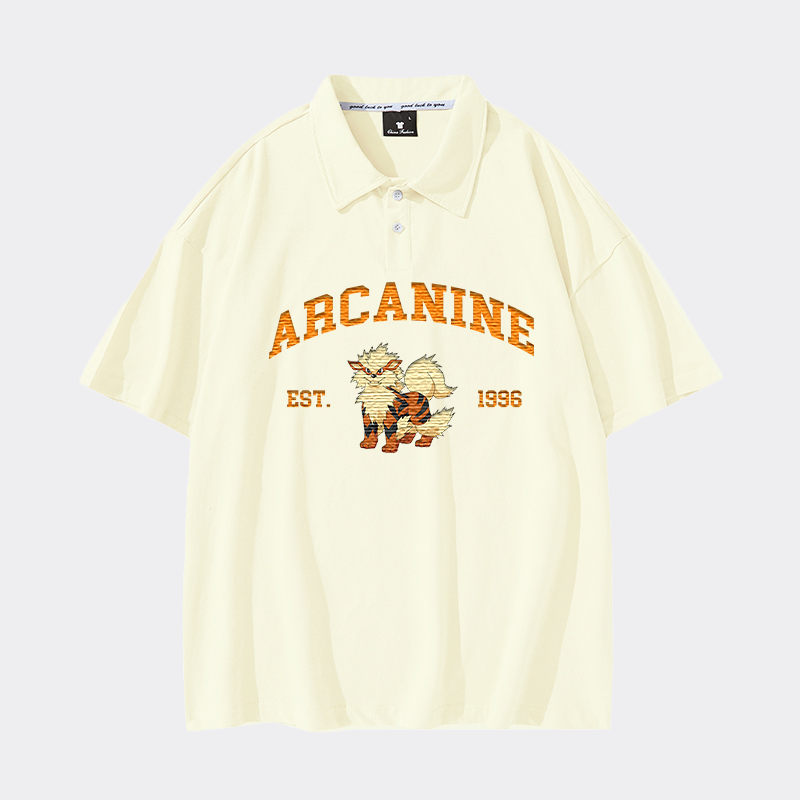Arcanine Adorable Anime-Themed Embroidered T-Shirt,Crewneck,Hoodie-Trendy Versatile and a Thoughtful Gift for Friends,H-C-711