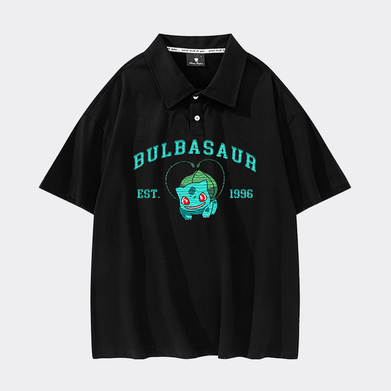 Bulbasaur Adorable Anime-Themed Embroidered T-Shirt,Crewneck,Hoodie-Trendy Versatile and a Thoughtful Gift for Friends,H-C-713