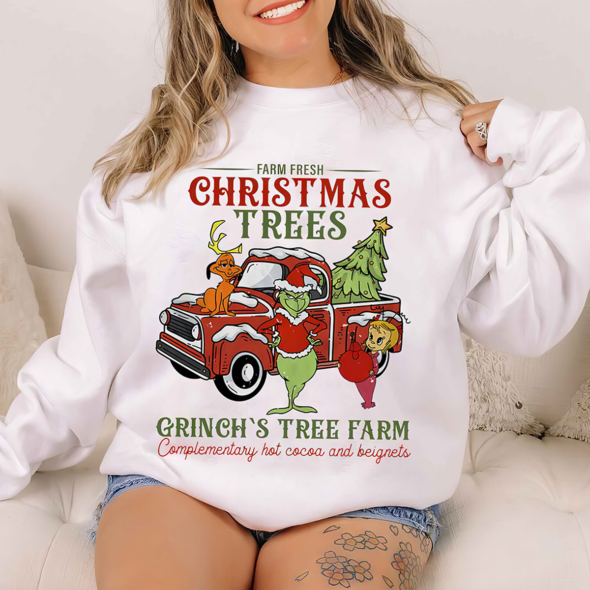 Grinch Farm Fresh Christmas Trees T-Shirt,Crewneck,Hoodie For Gift,TS-C-382