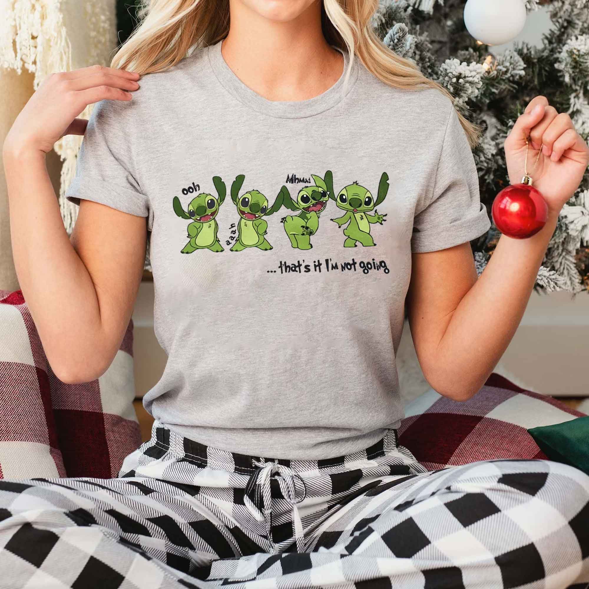 Stitch Grinch Not Going Christmas T-Shirt,Crewneck,Hoodie,TS-C-245