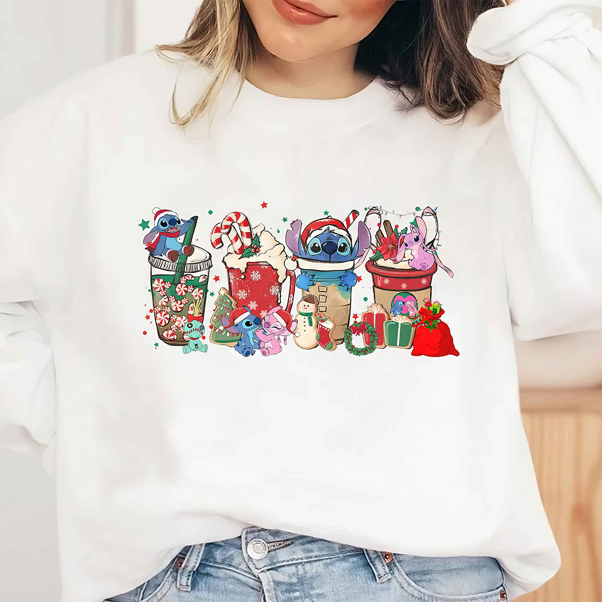 Stitch Coffee Cups Christmas T-Shirt,Crewneck,Hoodie,TS-C-409