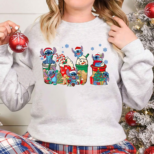 Stitch Coffee Cups Lovers Christmas T-Shirt,Crewneck,Hoodie,TS-C-407