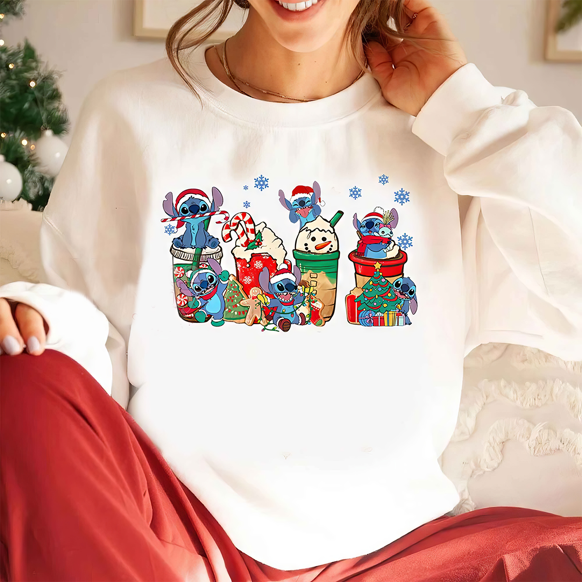 Stitch Coffee Cups Lovers Christmas T-Shirt,Crewneck,Hoodie,TS-C-407