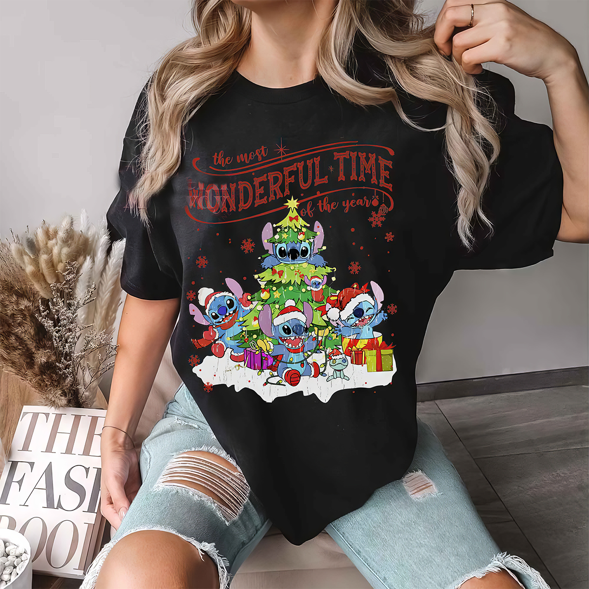 Stitch Most Wonderful Time Of The Year Christmas Tree T-Shirt,Crewneck,Hoodie,TS-C-410