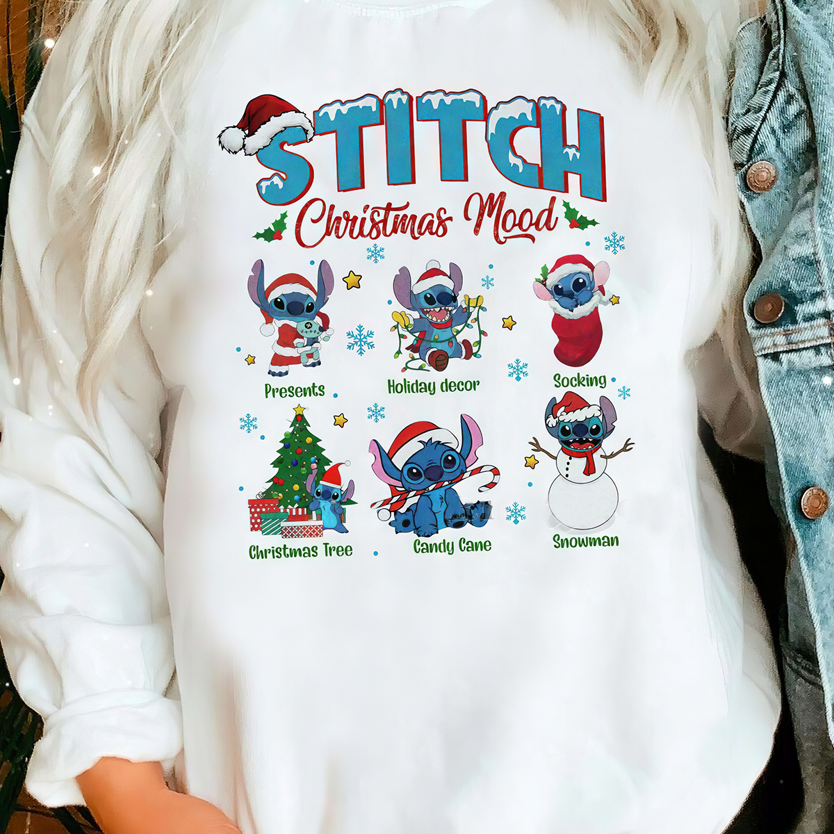 Stitch Christmas Mood T-Shirt,Crewneck,Hoodie For Gift,TS-C-420