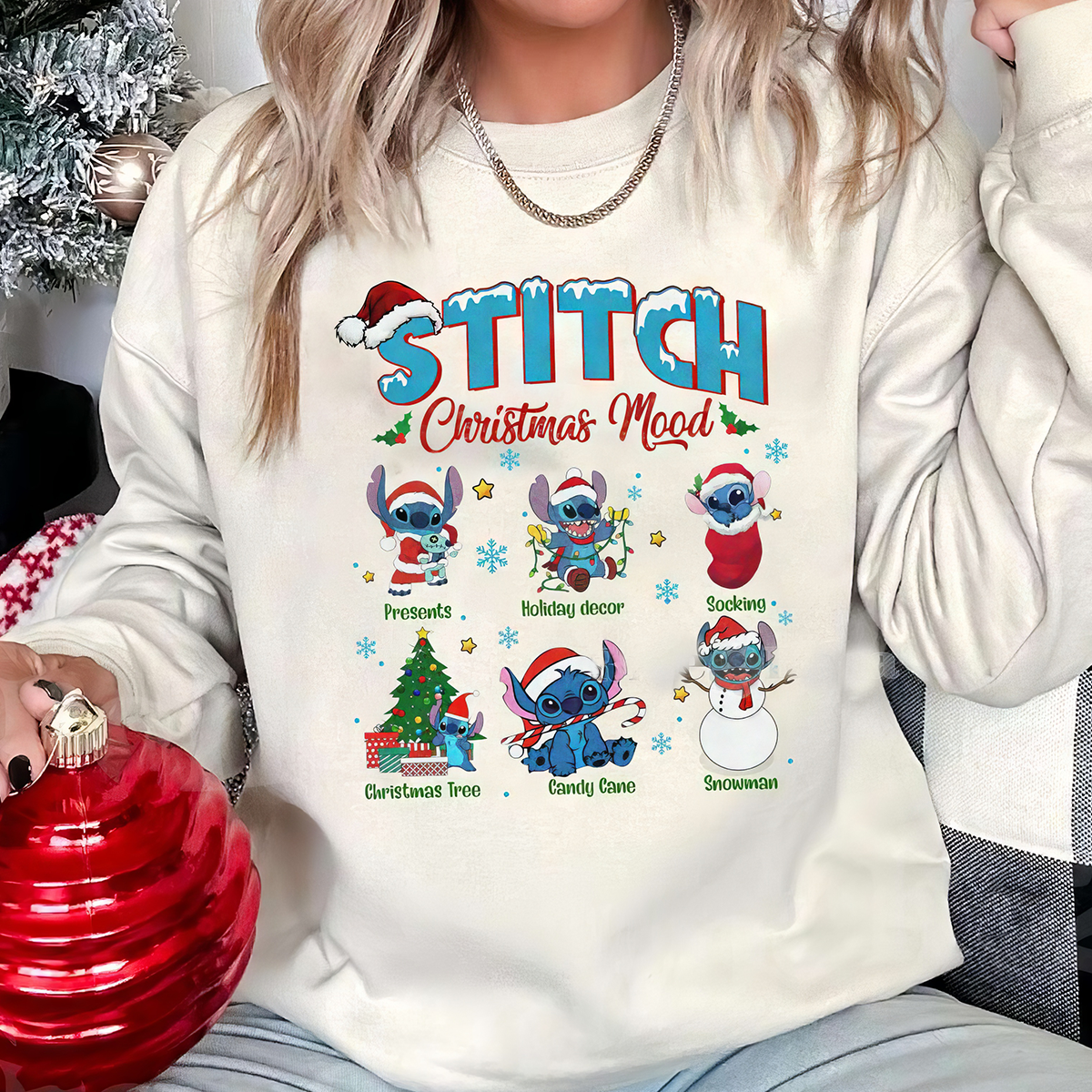 Stitch Christmas Mood T-Shirt,Crewneck,Hoodie For Gift,TS-C-420