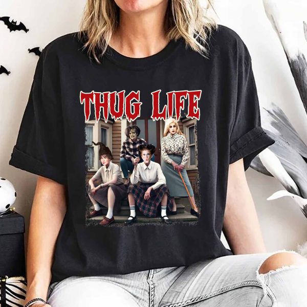 T-shirt Thug Life Halloween Hocus Pocus, col ras du cou, sweat à capuche, TS-C-077