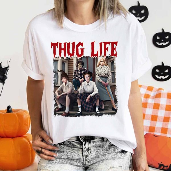 T-shirt Thug Life Halloween Hocus Pocus, col ras du cou, sweat à capuche, TS-C-077