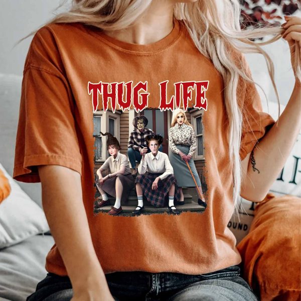 T-shirt Thug Life Halloween Hocus Pocus, col ras du cou, sweat à capuche, TS-C-077