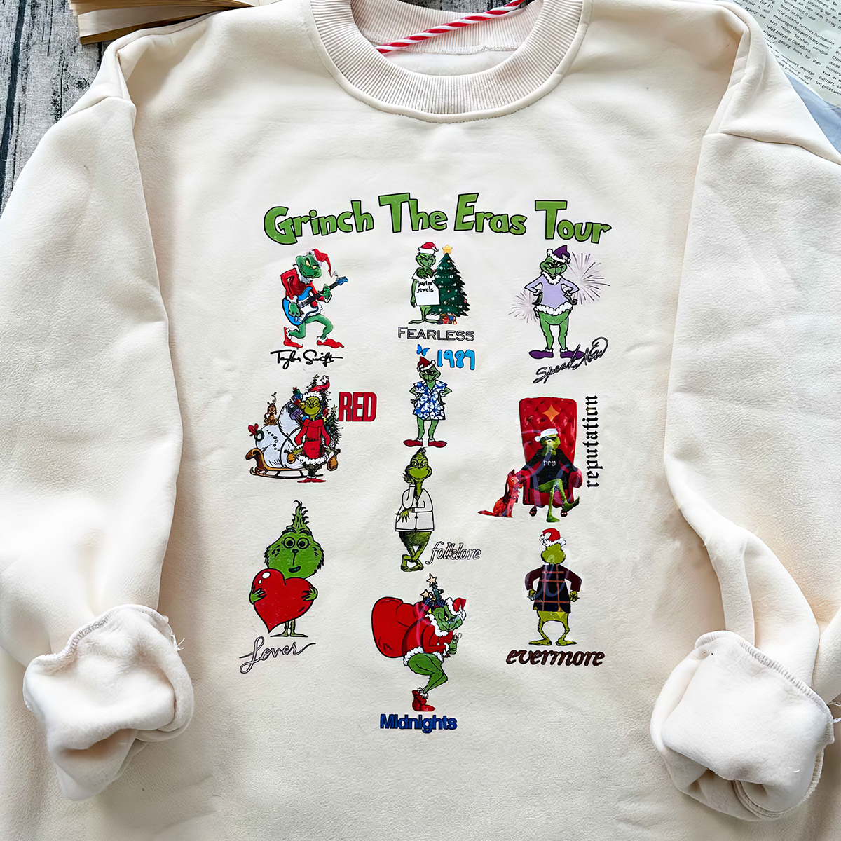 TS The Eras Tour Grinch Xmas T-Shirt,Crewneck,Hoodie,Gift For Christmas,TS-C-327