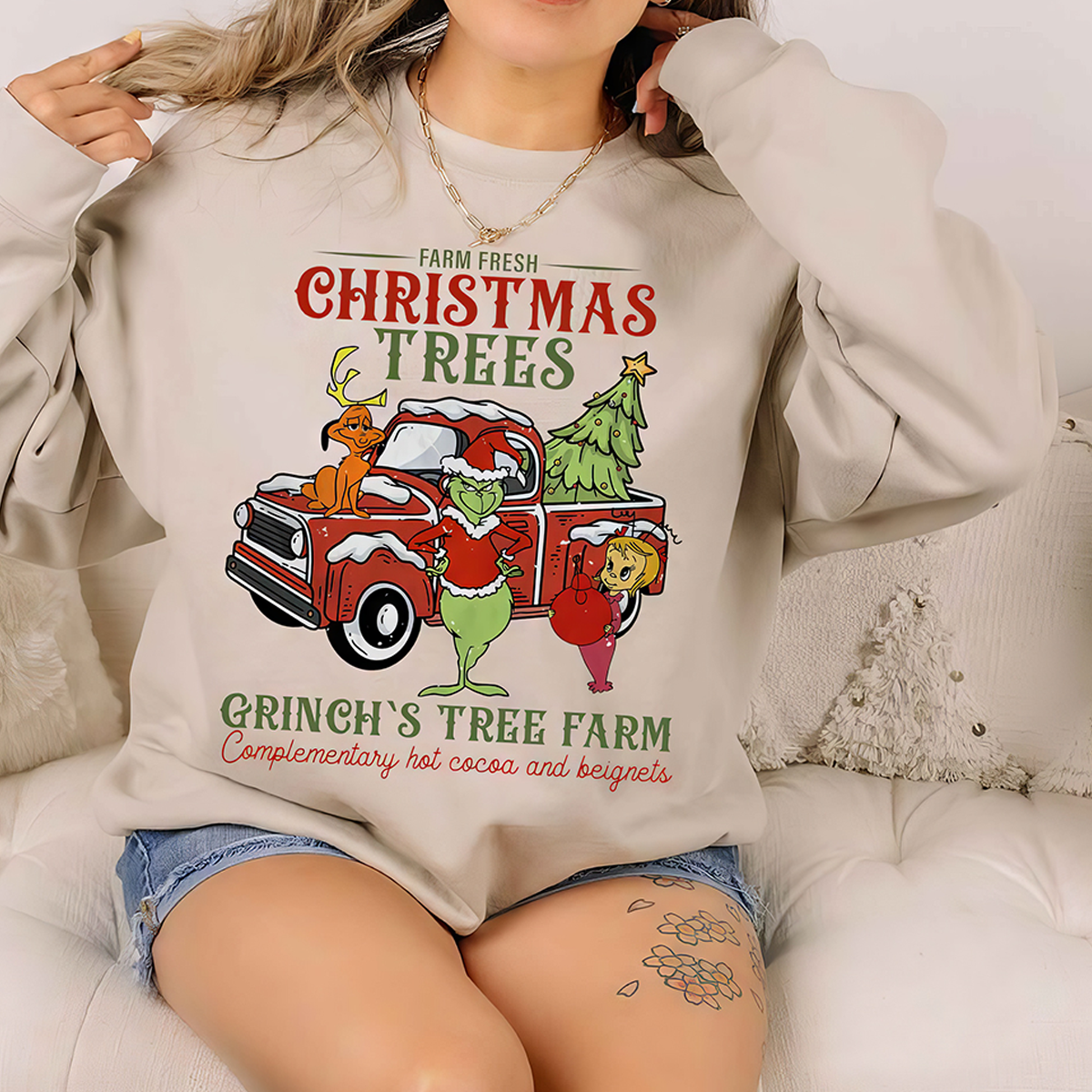 Grinch Farm Fresh Christmas Trees T-Shirt,Crewneck,Hoodie For Gift,TS-C-382