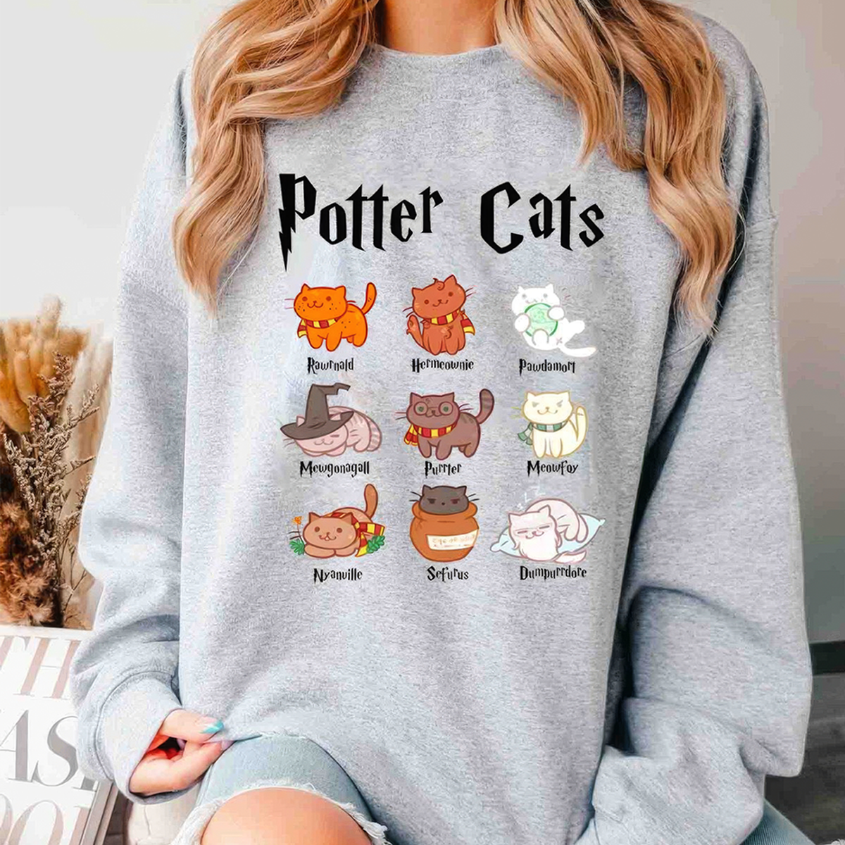 Potter Cute Cats Halloween T-Shirt,Crewneck,Hoodie For Gift,TS-C-471