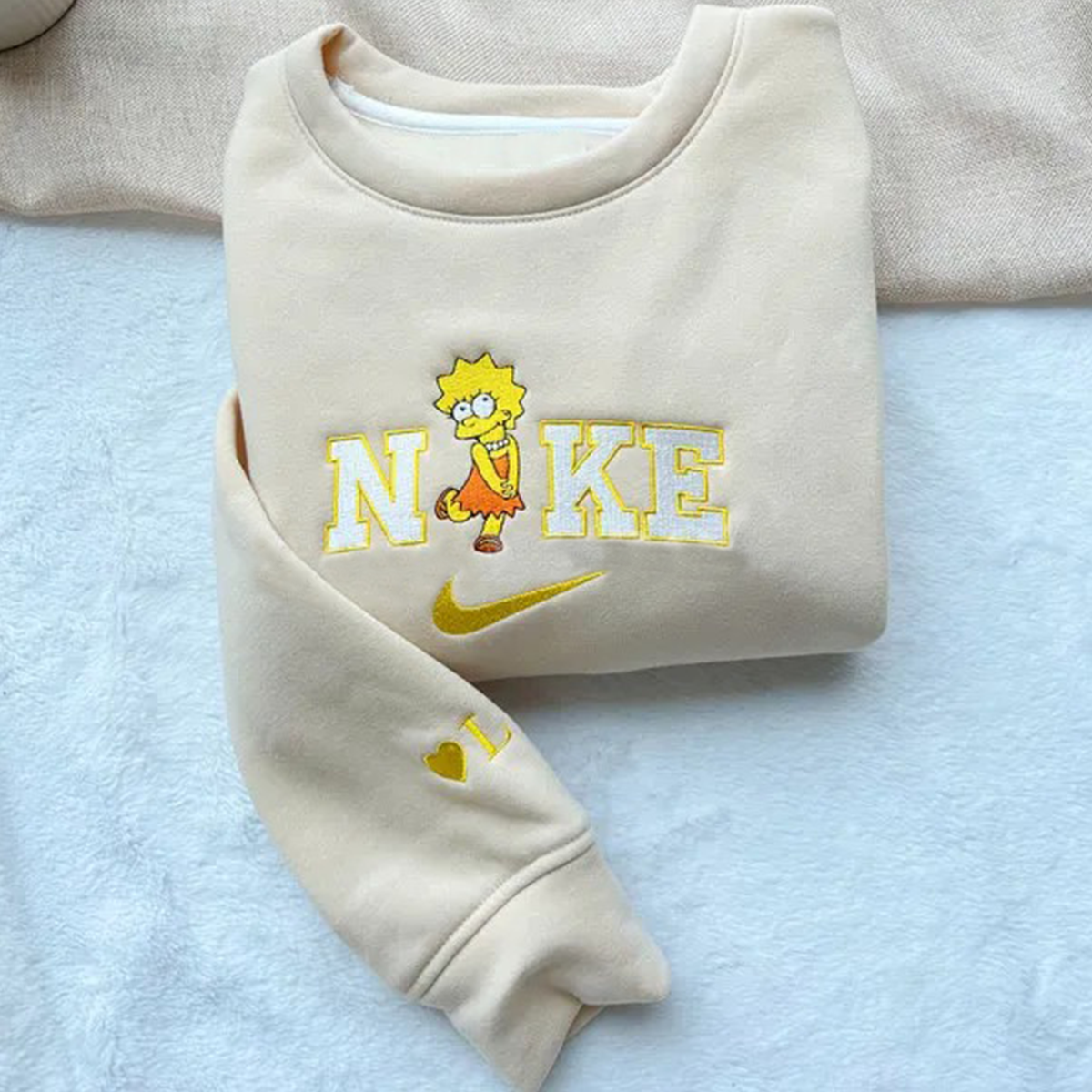 T-shirt brodé Simpsons, col ras du cou, sweat à capuche, HN-046