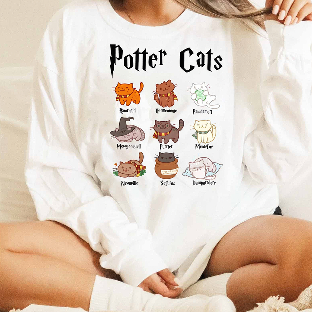 Potter Cute Cats Halloween T-Shirt,Crewneck,Hoodie For Gift,TS-C-471