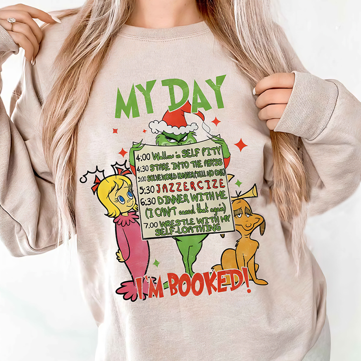 Grinch With Friends I’m Booked Christmas T-Shirt,Crewneck,Hoodie,TS-C-387